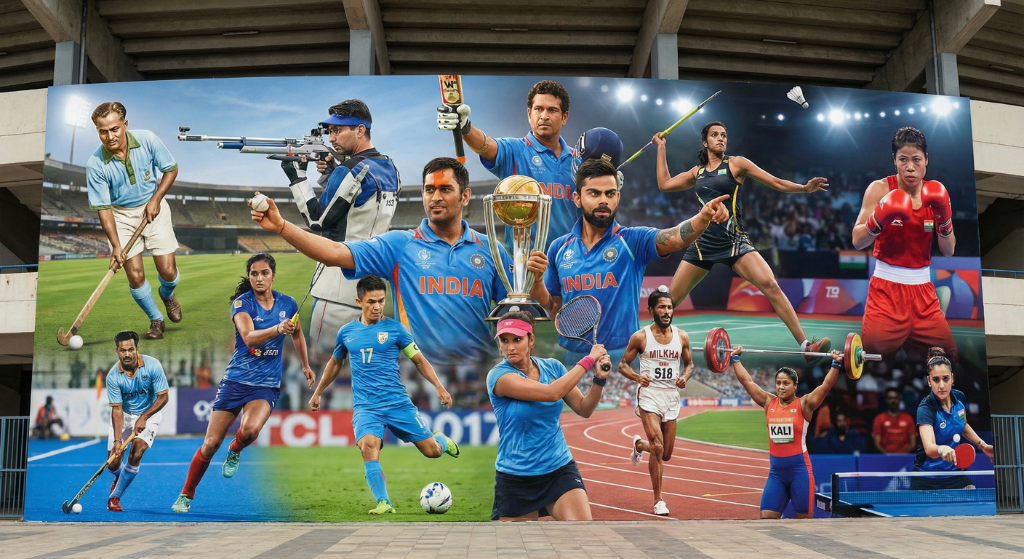 विभिन्न खेलों में भारत के टॉप खिलाड़ी