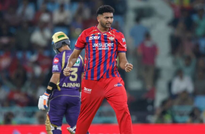 Mohsin Khan with a wicket