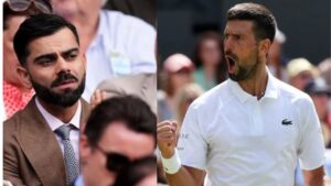 टेनिस दिग्गज नोवाक जोकोविच और भारतीय क्रिकेटर विराट कोहली.