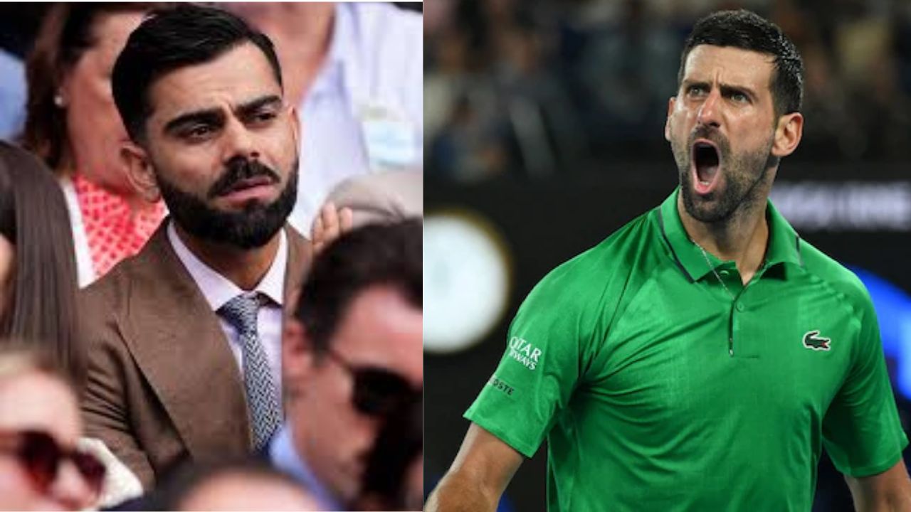 टेनिस दिग्गज नोवाक जोकोविच और भारतीय क्रिकेटर विराट कोहली.